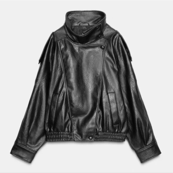 Zara FAUX LEATHER JACKET - Picture 1 of 4